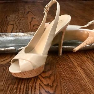 GUESS Beige Slingback Stiletto Heels